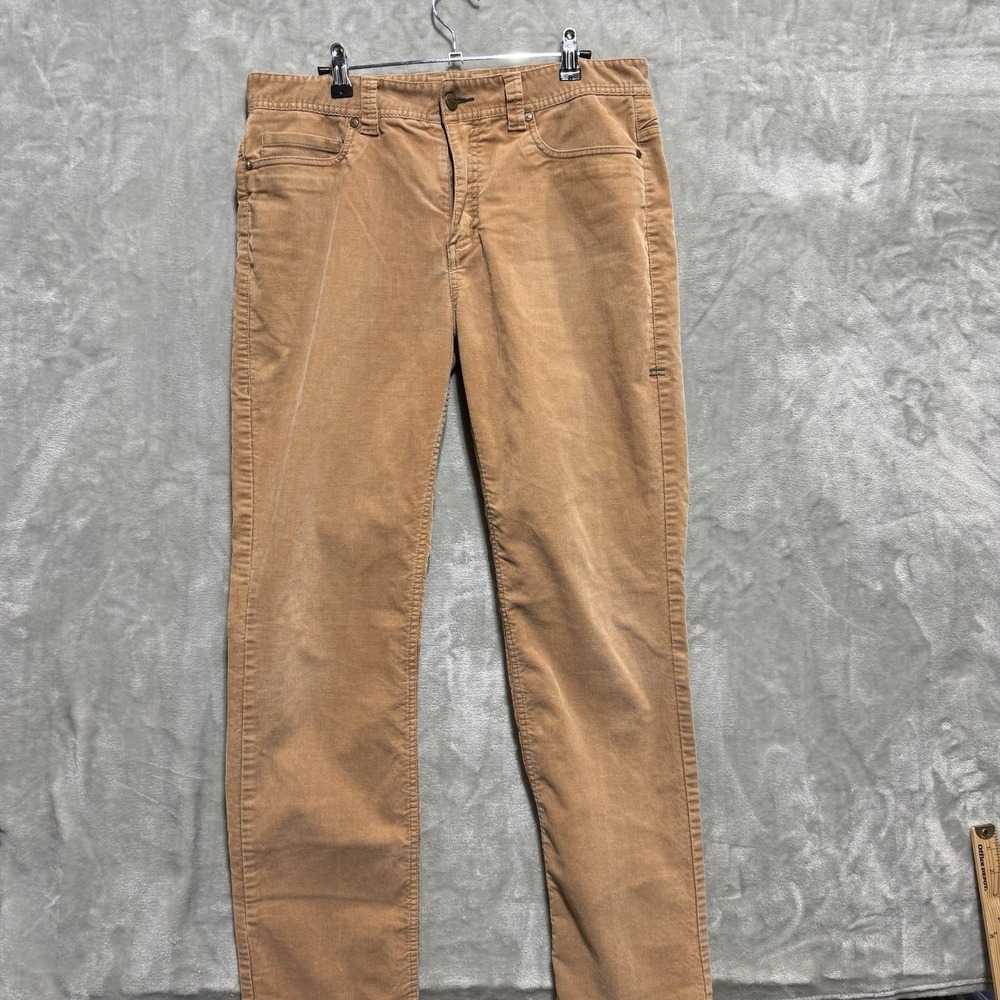 Toad & Co Straight Pants Mens 33x32 Brown Corduroy Mid Rise Flat Front Casual